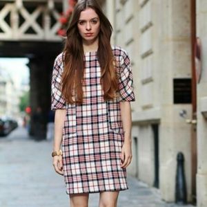 Zara Tartan Plaid Shift Dress